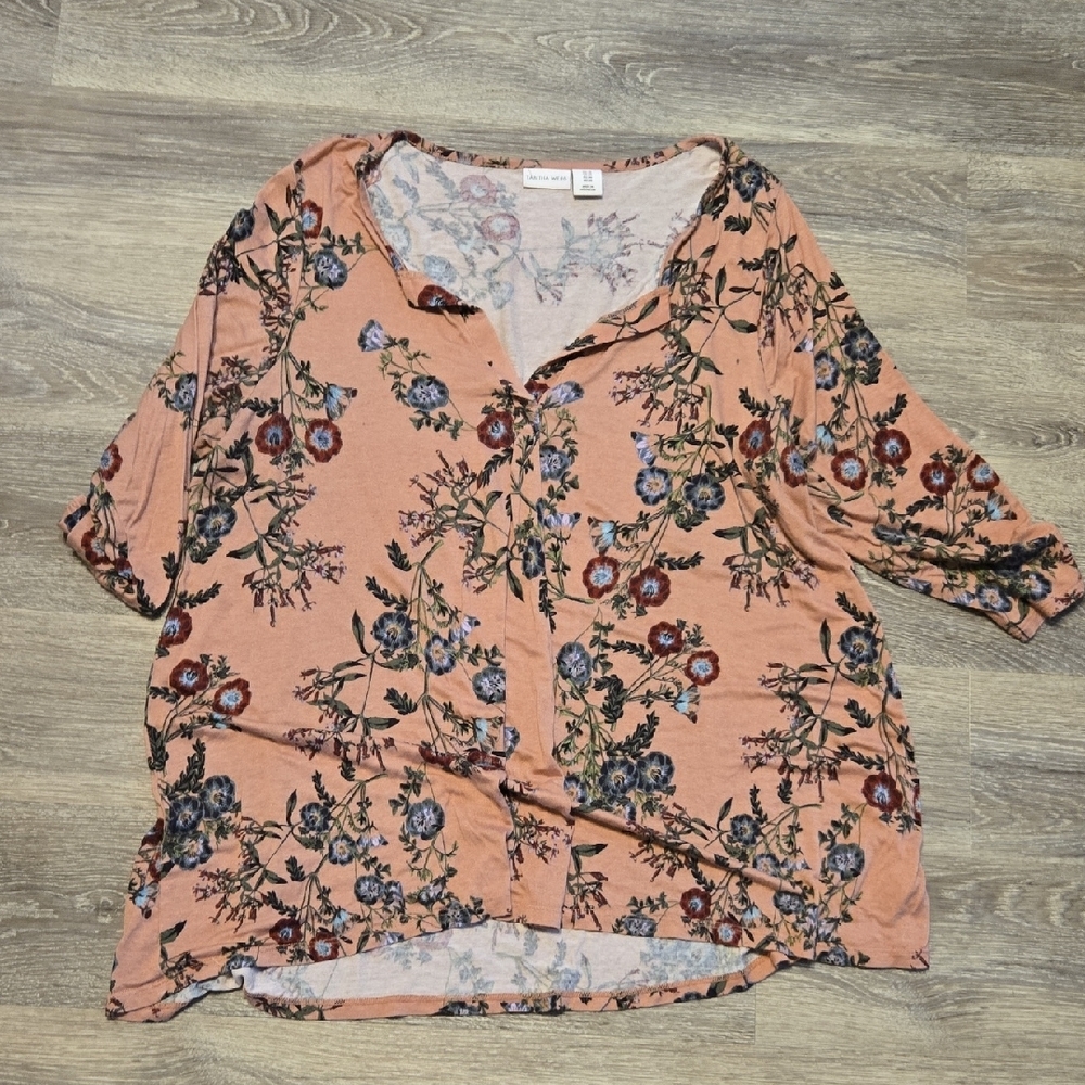 Tabitha Webb Mauve Floral Top 1X